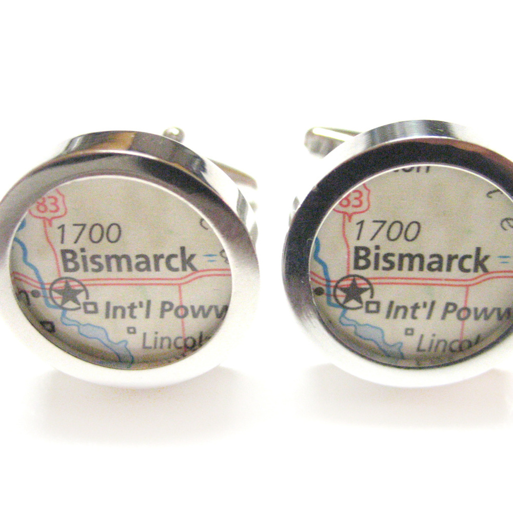 Bismarck North Dakota Map Cufflinks